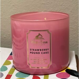 Strawberry Poundcake 3-Wick Candle Bath and Body Works NWT